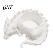 Dragon Design Planter 3D Printed Lying Flowerpot for Small Green Plants, Decorative Succulents Burr-free Metal Pot Ornament, Dark Style Figurine Home