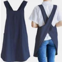 Solid Color Cross Back Apron Breathable Work Clothes Convenient Baking Cooking Aprons  Housework