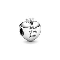 S925 Silver Heart, Father, Mother, Wife, Sisters, Brother Beads Suitable For Original Bracelet DIY CharmJewelry white
