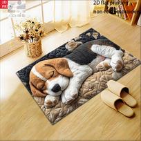 2D Flat-1pc Sleeping Beagle Door Mat , Suitable for bedroom bathroom, entrance door mat. 70cmx140cm(27x55inch)