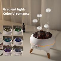 Dynamic Jellyfish Aroma Diffuser, Sound-Activated Mist, Colorful Lights, Remote Control, 2 Timers for Home Office US gray
