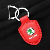 Multiple colors Luxury Car KeyChain Genuine Leather Key Ring Accessories for Skoda octavia fabia rapid yeti superb octavia a5 a7 fscx84 raudona