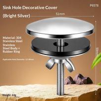 Stainless Steel Sink Hole Cover Durable Kitchen Accessory Black Silver M6 Faucet Hole Cap for Home Kitchen Sink Repair A3 white