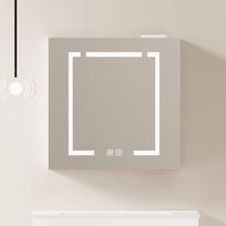 60 cm stilinga LED veidrodinė spintelė, sieninė spintelė – veidrodinė spintelė su saugykla vonios kambariui, svetainei ir miegamajam 60 x 14 x 60 cm balta