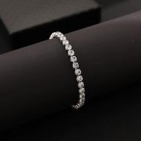 Universalus visų deimantų cirkonio teniso poros apyrankė, vyriška ir moteriška spalvinga žvilganti deimanto lengvojo prabangaus aukščiausios klasės papuošalo 19cm black