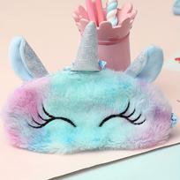Cartoon Unicorn Party Anime Sleeping Mask Kids Gift Cute Blindfolds Travel Sleep Eye Band Shade Rest Eyepatch mėlyna