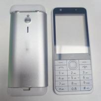 Nokia 230 230ds RM-1172 RM-1126 pilnas korpuso dangtelis + anglų klaviatūra Pakeitimui sidabras