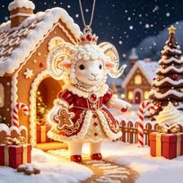 Shining Goat Pendant Artificial Rhinestone Goat Bag Charm  Christmas Tree Ornament Style 8 brown