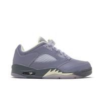 Womens Air Jordan 5 Retro Low 'Indigo Haze' (women's sizes) Indigo Haze / Fire Red / Metallic Silver / Alabaster / Flint Grey Vintage Basketball Shoes 36.5 gray