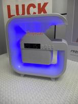 Big G Bluetooth Speaker 5.3 with Wireless Charging, Alarm Clock, and Ambient Light for Home or Office balta