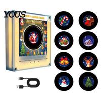 Magnetinė individuali muzikinė dėžutė, vinilo plokštelių grotuvas, šaldytuvo magnetas, su 9 programuojamomis plokštelėmis, 128MB atmintimi, be muzikos, magnetų rinkinys, LED naktinis apšvietimas, NFC skirtas Not rotatable