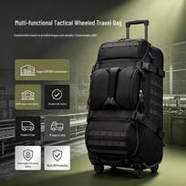 Thickened Wear-Resistant Tactical Wheeled Duffel Bag with Expandable Compartments and MOLLE Attachments pilka