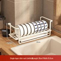 Kitchen Dish Drying Rack with Chopstick and Cutlery Storage white