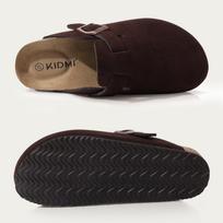Fashion Comwarm Women's Suede Clogs with Adjustable Strap Cork Footbed Leather Mules Slippers Unisex Outdoor Comfortable Potato Shoes 36