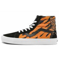 Vans Sk8 Reissue Tigro Siuvinėjimas Tigro Dryžiai Laisvalaikio Aukštakulniai Riedlenčių Batai Unisex Sportbačiai Juodi Oranžiniai VN0A2XSBORA 36 black