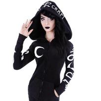 Madingi moteriški Cosplay paltai su gobtuvu striukė Gothic punk ilgomis rankovėmis Witch Moon Hoodie gobtuvai su užtrauktuku plius XXL
