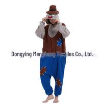 Cartoon Zombie Fleece Onesie: Halloween Cosplay & Home Wear S gray