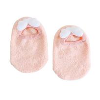 Baby Toddler Grip Warm Socks Anti-Skidding Seamless Coral Velvet Cartoon Step Socks beige