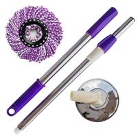 Effortlessly Auto Wring Spin Mop Quick Drying Rotating System Detachable Washable Pad Stainless Steels Rod Disc Design gray