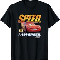 Disney Pixar Cars Lightning McQueen Speed I Am Speed T-Shirt S