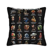 Italian Brain Rot Italian Brainrot Pillowcase Printed Fabric Cushion Cover Gift  Pillow Case Cover Bedroom Square 40X40cm 30x30cm 12x12in black
