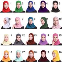 Musulmoniškas Turbanas Hijabas Islamo Tamprus Galvos Dangalas Medvilninis Pamušalas Skara Galvos Skara C balta