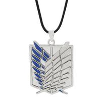 Anime Attack on Titan alloy Necklace figure Toys Wings of Liberty Shingeki No Kyojin Leather Chain Gold Color Pendant gift white
