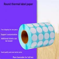 Round Thermal Label Paper - Three-Proof Printing Stickers (10, 13, 15, 20, 30, 50mm) for Logistics and QR Code. 30x30mm, 1000 sheets, single-row white