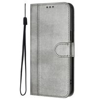 Retro odinis telefono piniginės dėklas, skirtas Infinix Note 50 Zero 40 40X Hot 50i 40i GT 20 Pro Smart 9 8 Plus 7 HD, su stovu, kortelių angomis Infinix Hot 40i 4G gray
