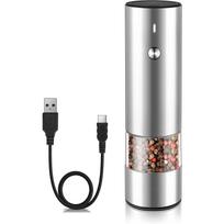 Elektrinis druskos ir pipirų malūnėlių rinkinys – USB įkraunamas – automatinis juodųjų pipirų ir jūros druskos prieskonių malūnėlių rinkinys gray