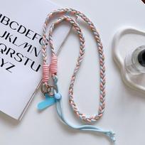 Adjustable Colorful Braided Cross-Body Lanyard with Knot for Phone or Water Bottle