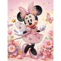 Disney Minnie Dirbtinių Perlų Kūrinys  Rankų Darbo Dovana, Gali Būti Naudojama Sienų Dekoruoti ir Tinka Tiek Namų, Tiek Biuro Aplinkai 35x45cm beige