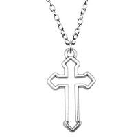 Ornate Cross Pendant Necklace Gothic Religious Christian Statement Jewelry 45cm or 70cm long chain A11-1pcs-38x22mm Chain 70cm
