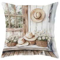 Vibrant Wildflower & Butterfly PillowcasesLiving room sofa cushion cover, soft and comfortable, bedroom room decoration 4PCS