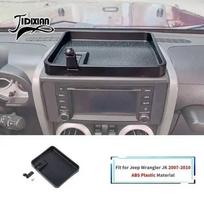 JIDIXIAN fit for Jeep Wrangler JK 2007 2008 2009 2010 Car Interior Center Console Phone Holder Storage Box Accessories Storage Box gray