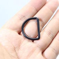 Electroplated Alloy D-Ring Strap Connector and Half-round Shoulder Bag Buckle Black inner diameter 2 cm