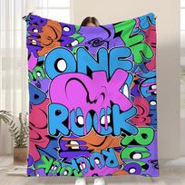 Band ONE OK ROCK Throw Kid-Friendly Flannel Throw Blanket Soft Warm Anti-Static Washable All Season Size: 75*100cm, Weight: 230 GSM