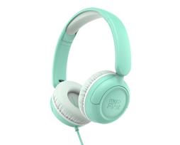 myFirst CareBuds Link W1 Kids' Headphones with Built-in Microphone, Wired Headset for Home Learning (Mint Green)