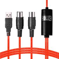 USB Įvesties-Išvesties MIDI Kabelio Konverteris PC į Muzikos Klaviatūros Adapterio Laidas black