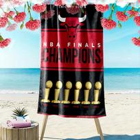 Chicago Bulls Print Beach Towel, Large Soft Quick Dry Towel for Beach Camping Swimming 70cmx140cm(27x55inch) black