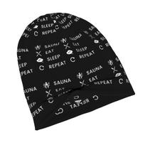Sauna Eat Repeat Adult Knit Beanie with Easy Modern Style Fits Effortlessly Into Seasonal Wardrobes And Pairs Well with Jackets Or Casual Looks One Size gray