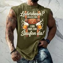 Men's Sleeveless Tank Top - Oktoberfest Festival, Loose Fit Texture Print, Casual Street for Summer Vacation Daily Wear XXL