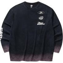 Anta × Fast And Furious Collaboration Gradient Letter Sports Long Sleeve T-Shirt Unisex Tops 172638404-2 XS black