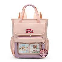 Schoolbag College Style School Bag Girls Junior High School Cute Contrast Backpack Large Capacity Portable Tote Bag Multi-purpose Messenger Bag tamsiai mėlyna spalva