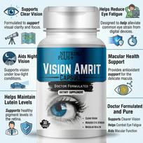 Vision Amrit Capsules with Lutein, Zeaxanthin, Vitamin A, C & E | Eye Health Supplement | Helps Support Vision, Screen Protection & Eye Comfort |