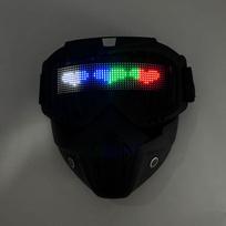 LED Bluetooth Goggles Face Mask Birthday Game Halloween Scary Mask Party Decoration Bluetooth Control DIY Image Pattern Mask LED