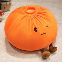 Super Soft Plush Material Steamed Bun Plush Pillow Fluffy Comfortable Pp Cotton Filled Dumpling Plush Toy Stress Relief orange