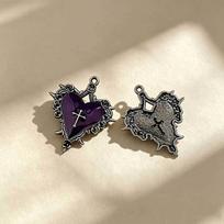 European Dark Rose Thorn Cross Pendant Necklace