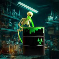 Funny Decoration, Vomit Skeleton Decoration, Table Decoration, Interior Decoration - Vomit Skeleton Trash Can, Party Decoration Room Home Fireplace One Size blue