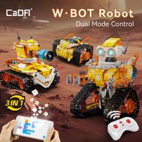 455Pcs Cada LED 3in1 W BOT Code Robot Deformation Racing Car Building Blocks Remote Control Tank Bricks Educational Toys for Kid black